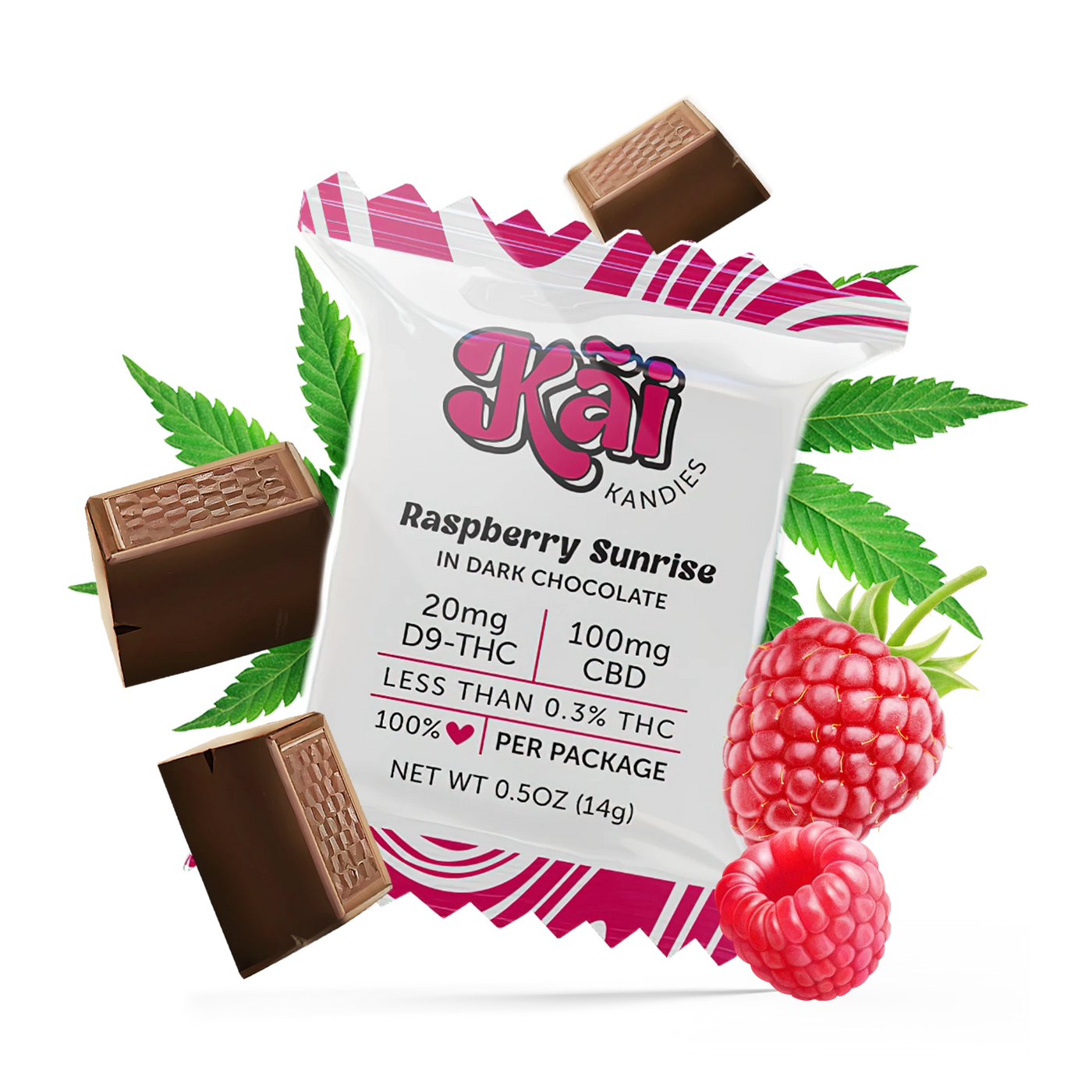Raspberry THC Chocolates | 5-Count | 100mg